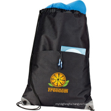 210D polyester drawstring backpack bags with customized logo printing